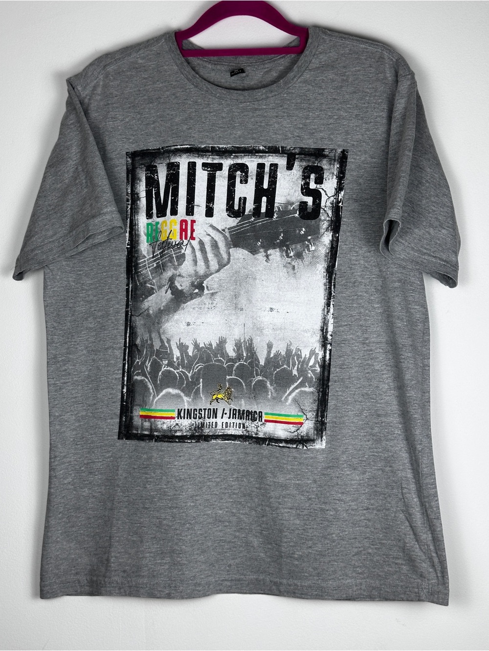 Mitch's Jamaica Reggae Graphic T-Shirt Kingston Limited Edition Gray